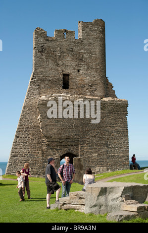 Aberystwyth Burgturm, august nachmittags, Wales UK Stockfoto