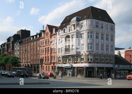 Mehrfamilienhaeuser in der Ringstraße von Kiel, Kieler Foerde, Ostsee, Schleswig-Holstein Stockfoto