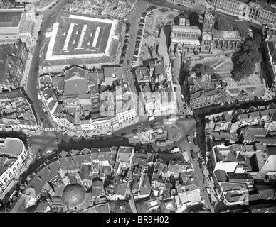 Luftaufnahme von Queens Square Wolverhampton in den 1950er Jahren Stockfoto