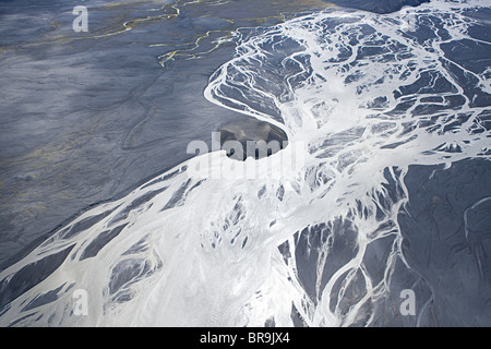 Island, Jökulsá ein Fjollum glazialen Verzweigung Flussbett Stockfoto