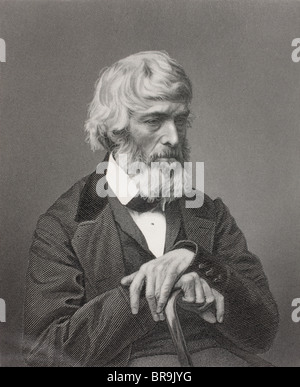 Thomas Carlyle, 1795-1881. Schottische satirische Schriftsteller, Essayist, Historiker und Lehrer. Stockfoto