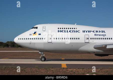 Hellenic Imperial Airways Boeing 747-200 Rollen für die Ausreise Stockfoto