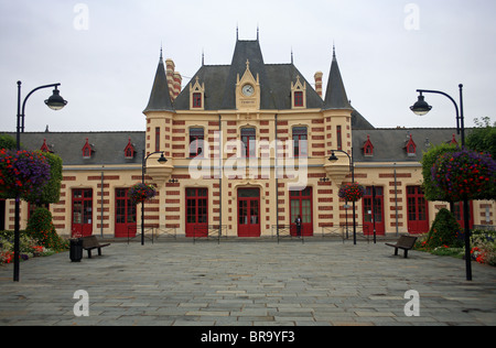 Gare de Vitre, Rue de Brest, Vitre, Ille et Vilaine, Bretagne, Bretagne, Frankreich Stockfoto