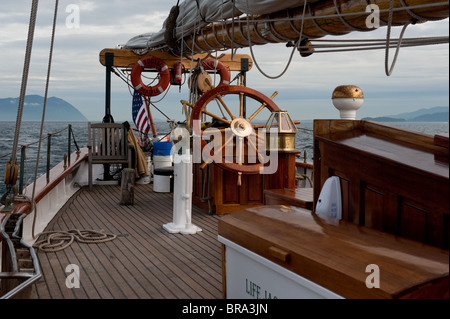 An Bord der historischen Großsegler 'Zodiac' gingen wir Cruisen durch die San Juan Islands in der Puget Sound-Bereich des Staates Washington Stockfoto