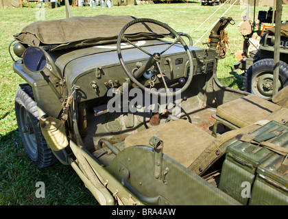 Innenansicht der WWII Ära Willys uns Armee Jeep Stockfoto