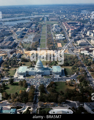 1970ER JAHRE LUFTBILD DES KAPITOL, WASHINGTON DC Stockfoto