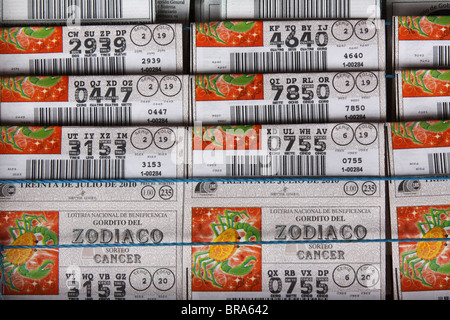Panama National Lottery Tickets ausgestellt. Stockfoto