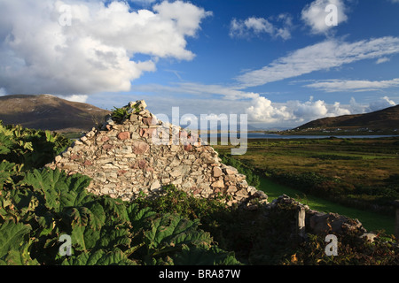 Verlassenen Hütte auf Achill Island, County Mayo, Irland Stockfoto