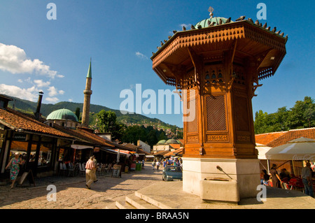 Eingang zur alten türkischen Teil der Stadt von Sarajevo, Bosnien und Herzegowina, Europa Stockfoto