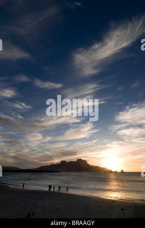 Küste bei Sonnenuntergang, San Vicente, Mindelo, Kapverden, Atlantik, Afrika Stockfoto