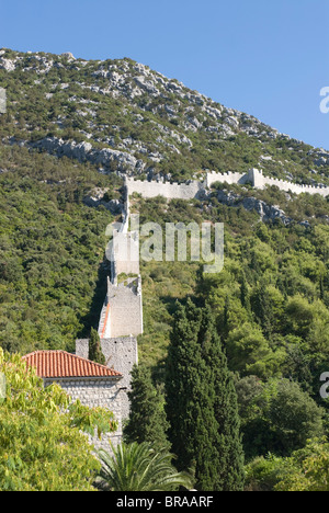 Die Wand von Ston, Halbinsel Peljesac, Kroatien, Europa Stockfoto