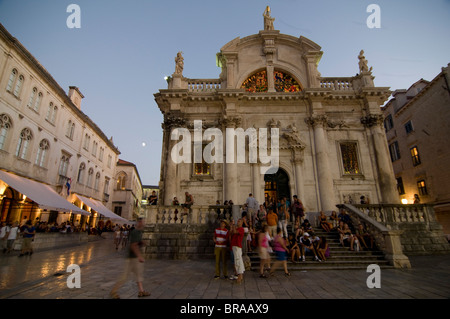 Abend-Schuss von der alten Stadt von Dubrovnik, Kroatien, Europa Stockfoto