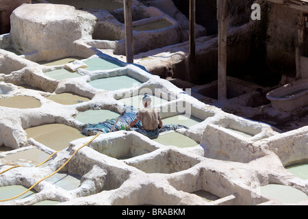 Chouara Gerberei, Fes, Marokko Stockfoto