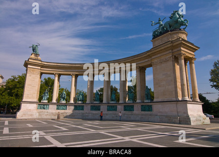 Hosok Tere (Heldenplatz), Budapest, Ungarn, Europa Stockfoto