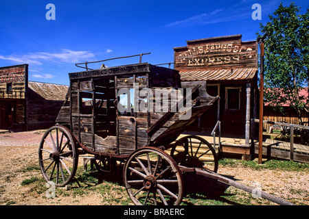 Stagecoach in alten 1880er Jahre Geisterstadt in Murdo South Dakota verwendet in vielen Filmen Stockfoto