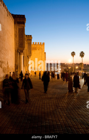 Bab el Mansour, Meknès, Marokko, Nordafrika, Afrika Stockfoto