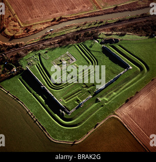 Luftaufnahme von Richborough Roman Fort (Rutupi), Kent, England, Vereinigtes Königreich, Europa Stockfoto