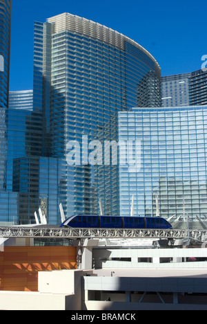 Einschienenbahn durchlaufen City Center, Las Vegas, Nevada, Vereinigte Staaten von Amerika, Nordamerika Stockfoto