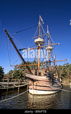 Berühmte Schiff in Jamestown, Virginia genannt "Susan Constant" von 1605 bringt ersten Siedlern nach Amerika Stockfoto