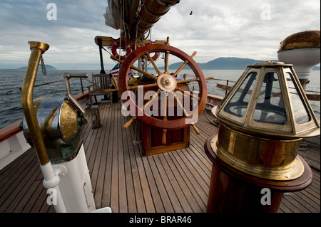 An Bord der historischen Großsegler 'Zodiac' gingen wir Cruisen durch die San Juan Islands in der Puget Sound-Bereich des Staates Washington Stockfoto