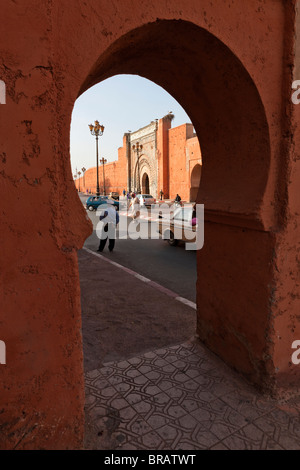 Bab Agnaou Stadt Tor, Marrakesch, Marokko, Afrika Stockfoto