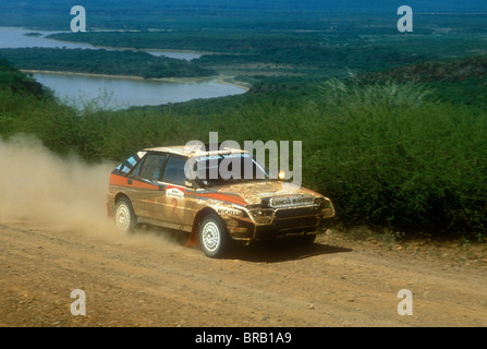 Lancia HF Delta Integrale 16V EVolution Rallye-Auto auf der Safari Rallye Anfang der 1990er Jahre Stockfoto