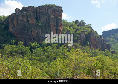 Rock Felsvorsprung am Nourlangie (Burrunggui) im Kakadu-Nationalpark, Northern Territory, Australien. Stockfoto