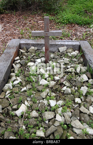 BASIC AUSTRALIAN CONVICT GRÄBER COLLINS STRÄFLING SIEDLUNG SULLIVAN BAY MORNINGTON PENINSULA VICTORIA AUSTRALIEN BDB Stockfoto