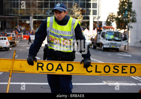 Straße gesperrt, Sydney, New South Wales, Australien Stockfoto