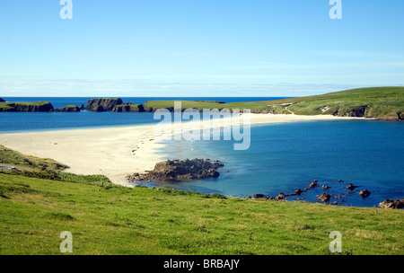 Tombolo St. Ninian Island, Shetland-Inseln, Schottland Stockfoto