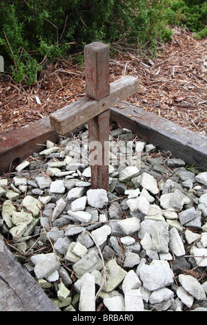 BASIC AUSTRALIAN CONVICT GRÄBER COLLINS STRÄFLING SIEDLUNG SULLIVAN BAY MORNINGTON PENINSULA VICTORIA AUSTRALIEN BDB Stockfoto