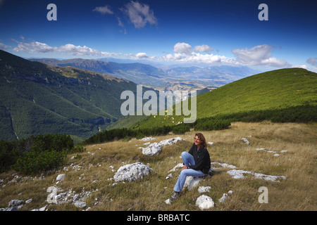 Blick über die Abruzzen von der Blockhaus in der Nähe von Chieti, Italien. Stockfoto