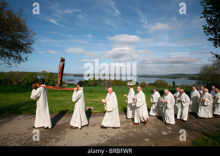 Saint-Guenole Prozession in Landevennec Abbey, Finistere, Bretagne, Frankreich Stockfoto