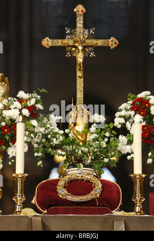 Dornenkrone, eines Christi Passion Reliquien, die Kathedrale Notre Dame, Paris, Frankreich Stockfoto