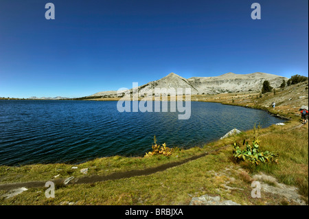 Wandern in Gaylor Lake Sierra Nevada Strecke Yosemite-Nationalpark Stockfoto