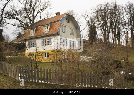 Das Muenter House, wo Künstler Gabriele Muenter und Wassily Kandinsky von 1909 bis 1914 in Murnau, Bayern, Deutschland lebte Stockfoto