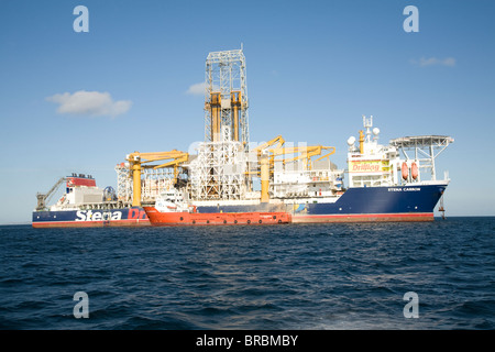 Stena Carron Öl bohren Schiff auf geostationären Liegeplatz im Bressay Ton aus Lerwick, Shetland-Inseln. Stockfoto