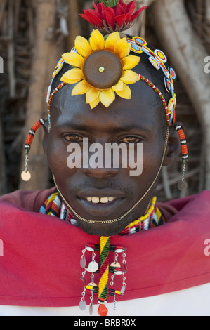 Samburu Tribesman, Loisaba Wildnis Conservancy, Laikipia, Kenia, Ostafrika Stockfoto