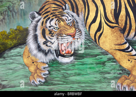 Tiger Malerei an der Bongeunsa-Tempel, Seoul, Südkorea Stockfoto