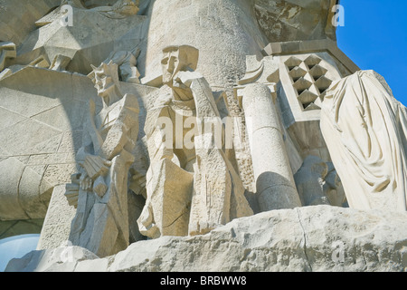 Leidenschaft-Fassade, Sagrada Familia, Barcelona, Katalonien, Spanien Stockfoto