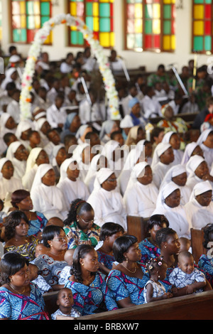 Katholische Messe in Lome, Togo, Westafrika Stockfoto