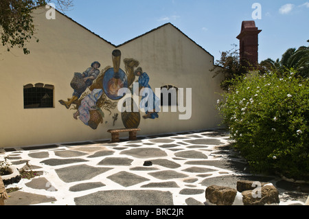 dh Museo Etnografico Tanit SAN BARTOLOME LANZAROTE Wandbild an Wand in Kultur Museum Haus Terrasse Stockfoto