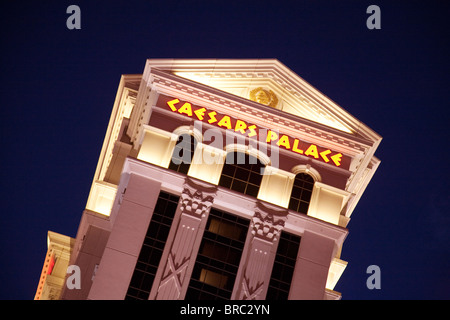 Caesars Palace Hotel in der Nacht, dem Strip Las Vegas USA Stockfoto