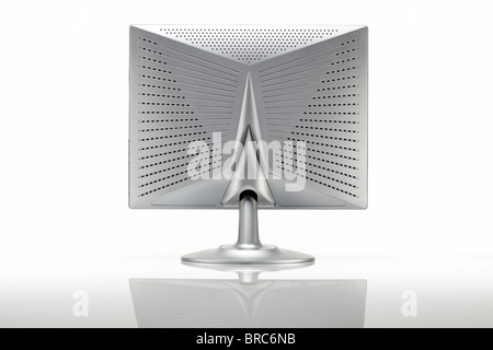 Silber LCD-Monitor, Rückansicht Stockfoto