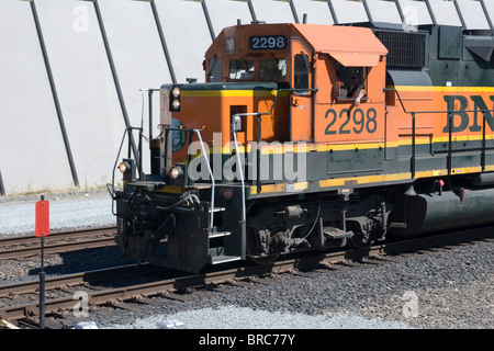 Burlington Northern Santa Fe BNSF Lokomotive in der Innenstadt von Seattle WA USA Stockfoto