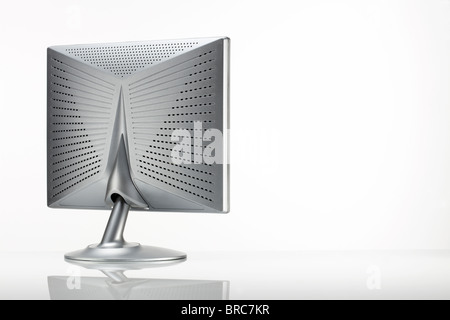 Silber LCD-Monitor, Rückansicht Stockfoto