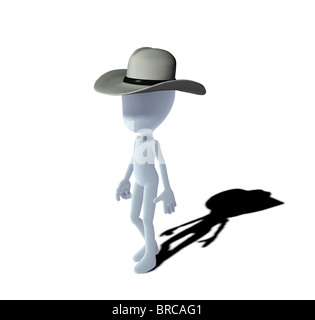 Konzept-Figur mit Cowboy-Hut Stockfoto