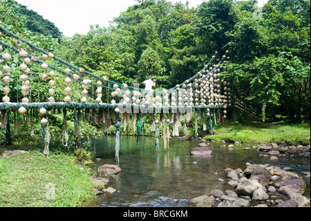 Brücke der konfiszierten Angeln Material, Cocos Island Nationalpark, Costa Rica, Ost-Pazifik Stockfoto