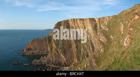 an der Nordküste Devon - der Blick aus den Fußweg zu baggy Baggy Punkt Stockfoto