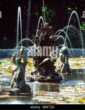 Kilruddery Haus, Bray, Co Wicklow, Irland; Kreisförmige Brunnen Stockfoto